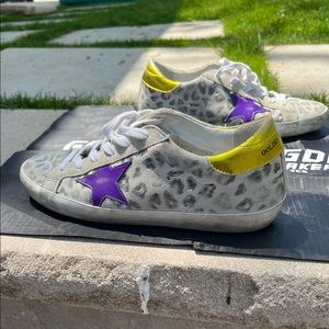Golden Goose Leopard Purple Star Sneaker